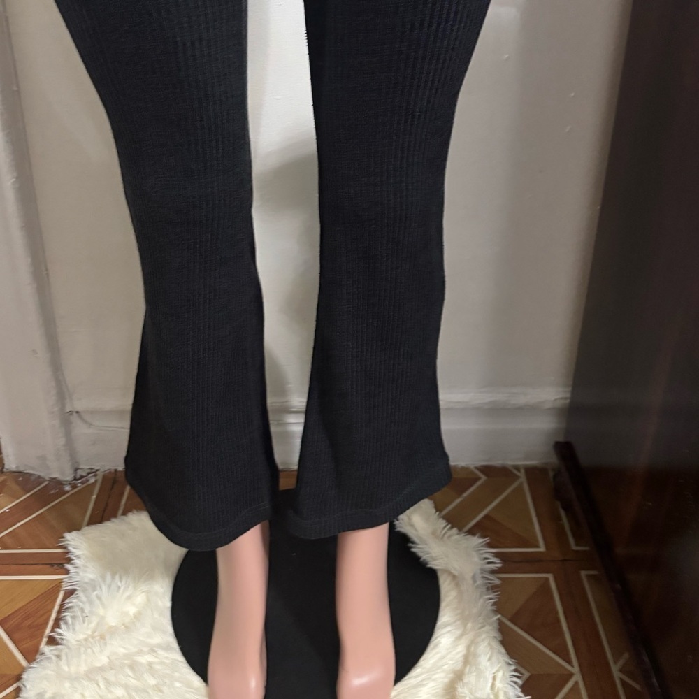 ECHT Women’s Black Ribbed Flare Pants - Picture 5 of 12